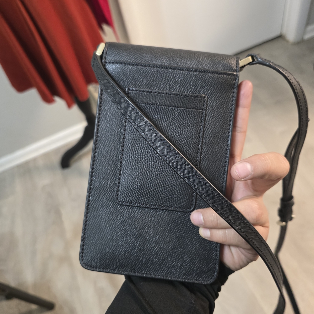 kate spade BlackLeather Crossbody Phone Bag - Picture 2 of 2